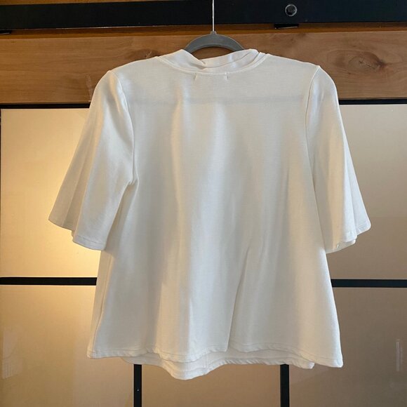 Anthropologie Eri + Ali Tie Front White Top - Picture 5 of 6